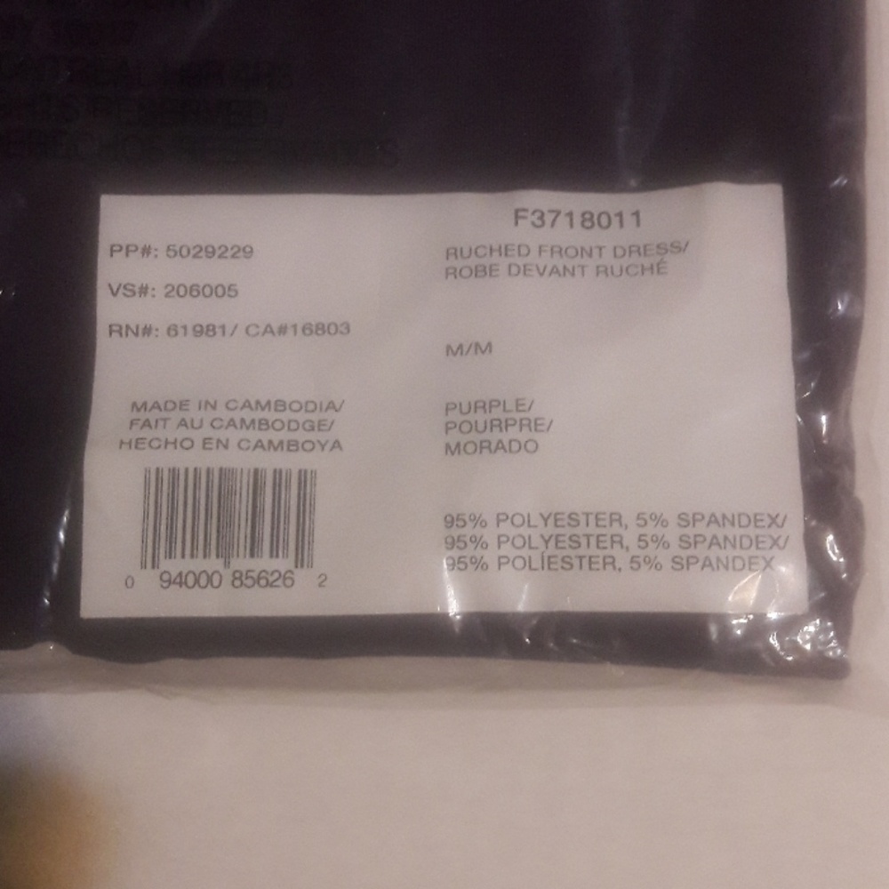 Ruched Front Dress Purple Sz M - Picture 6 of 8